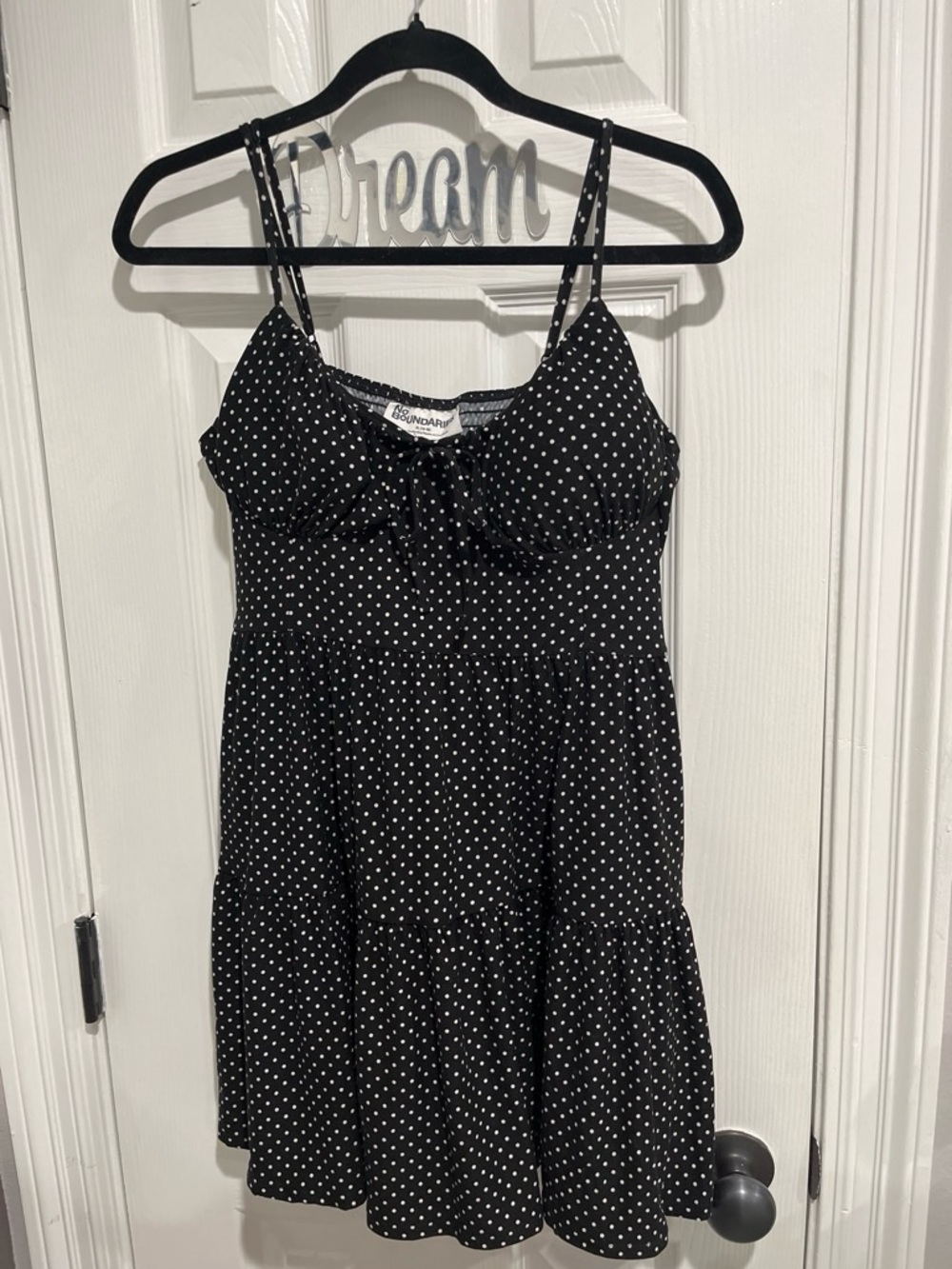 No Boundaries Black and White Polka Dot Mini Dress
